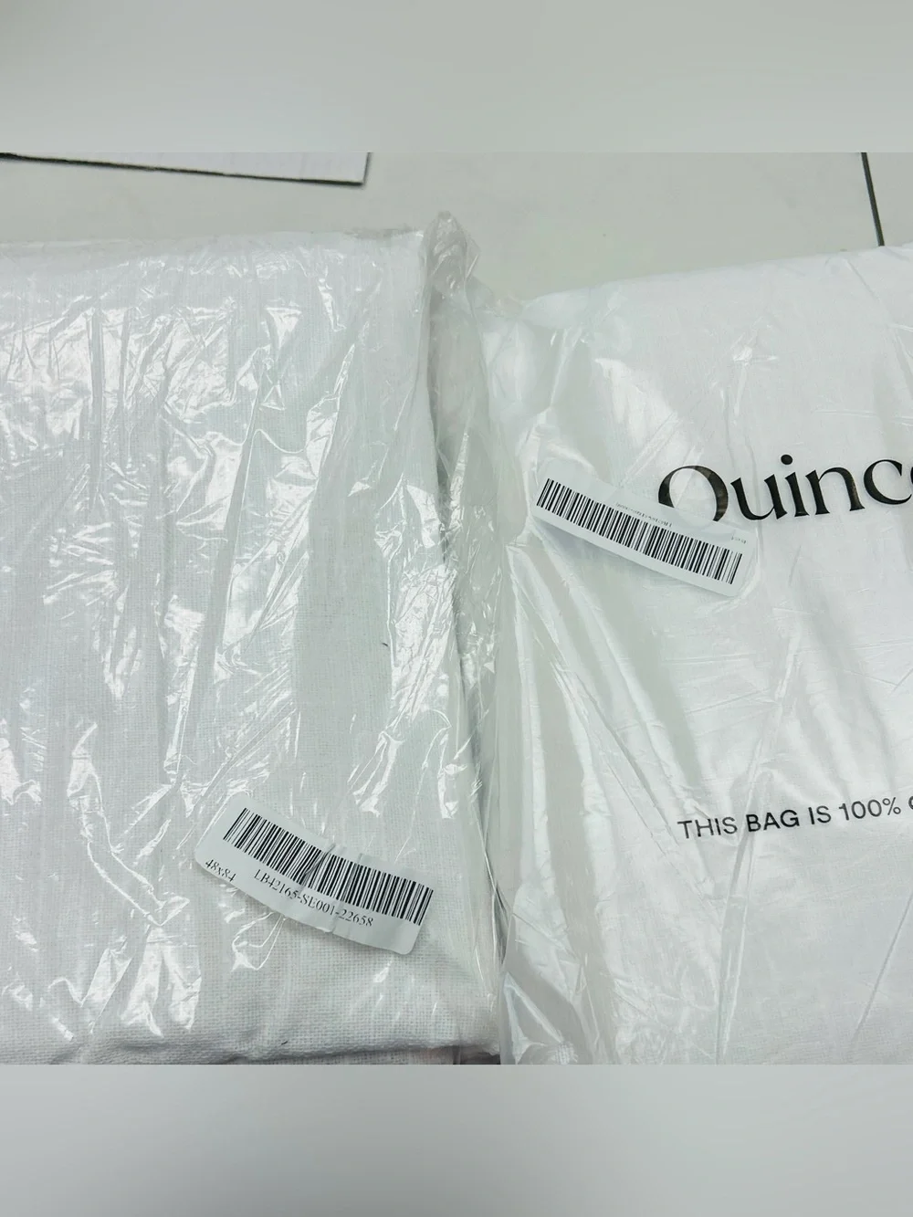 QUINCE Set Of 2 48x84 Cotton Slub Curtains White 0708
